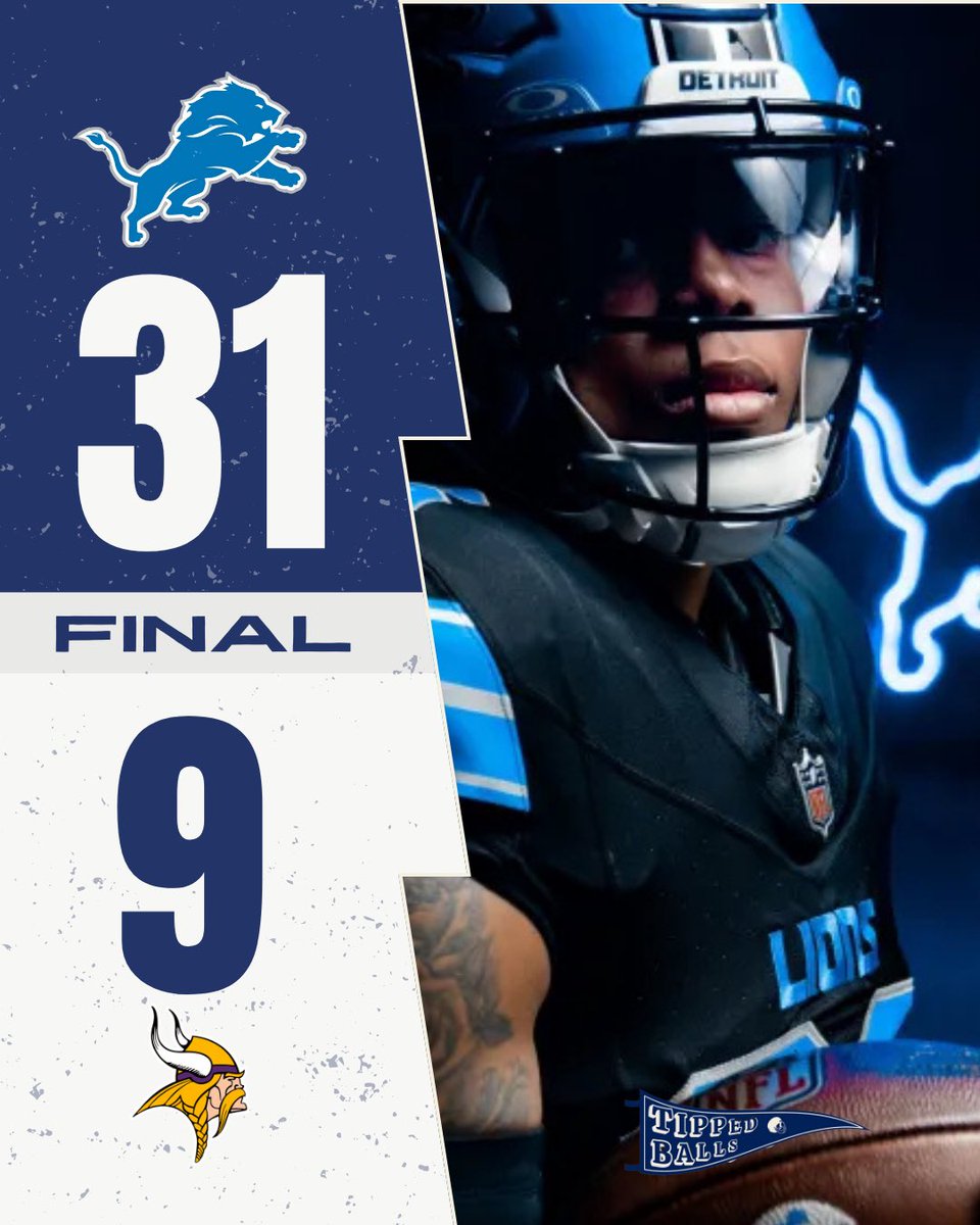 TippedBalls's tweet photo. LIONS WIN

NFC NORTH CHAMPIONS

#Lions #onepride #nfc #detroit #detroitlions #goff #gibbs #stbrown #motorcity #nfl #minnesota #vikings #afc #nfcnorth #mcdc #week18 #jaredgoff #nflweek18 #jakebates #nflkicking #lionsvsvikings https://t.co/ZC4t2rh5bE