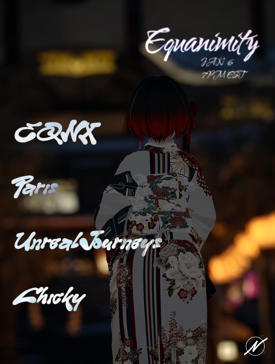 First Equanimity of the year is tomorrow! Schedule below, times in EST:
7:00 PM - <a href="/EQNXvr/">EQNX</a> 
8:00 PM - <a href="/DJ_PARIS01/">P4R1S</a> 
9:00 PM - @Squishynoize 
10:00 PM - <a href="/crungus7/">Chicky</a>