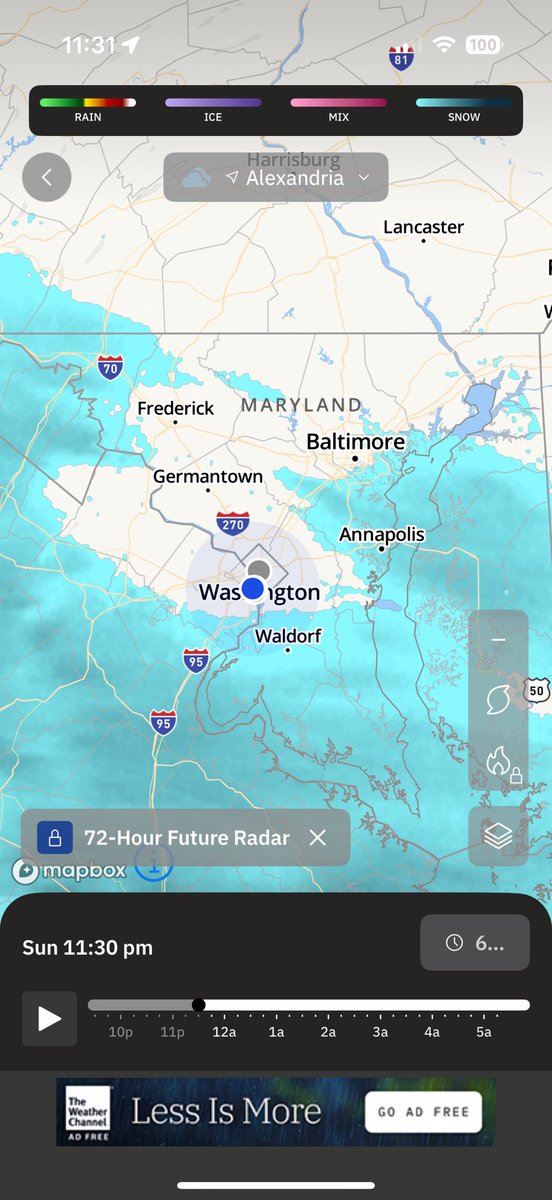 dcwineguy's tweet photo. @capitalweather as always - the ‘dry air bubble’ around DC… https://t.co/zA2ESZL2Rg