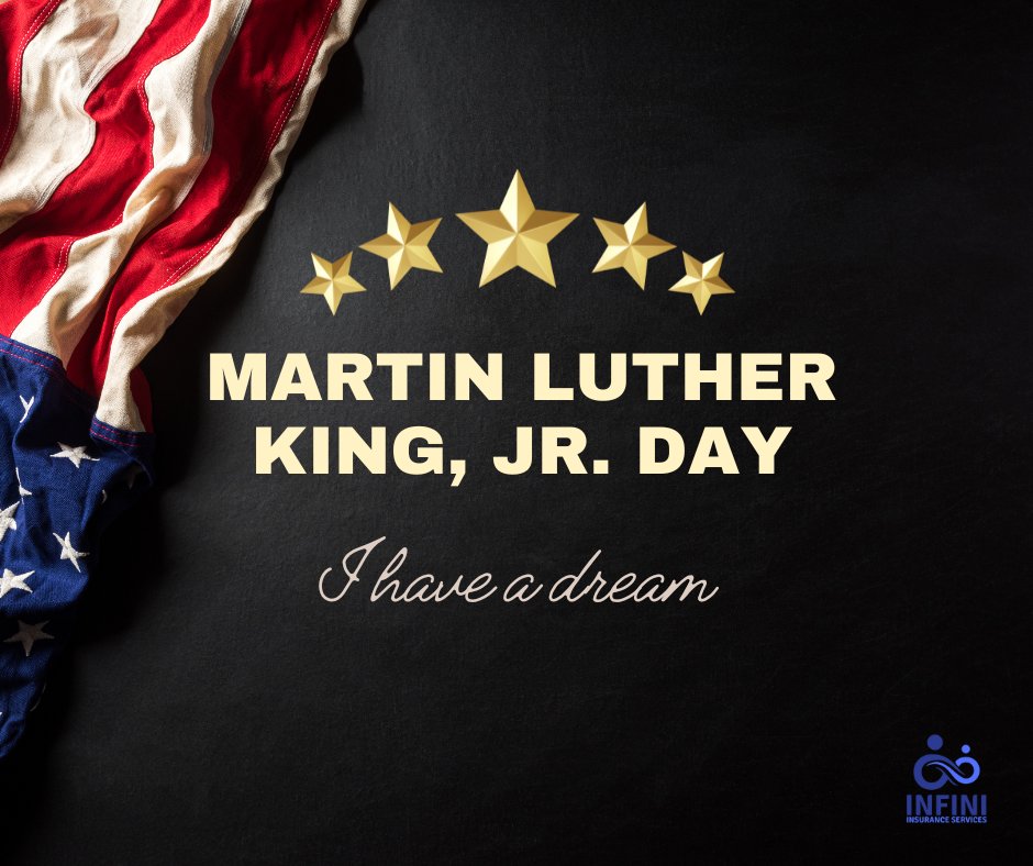 infiniinsurance's tweet image. Honoring Dr. Martin Luther King Jr. and his vision of equality, justice, and unity for all.

#MLKDay #IHaveADream #infiniinsurance