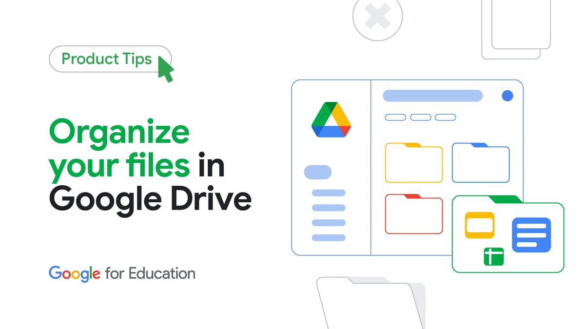 GoogleForEdu's tweet image. Is organizing your #GoogleDrive one of your resolutions this year? Learn how you can tidy up your #GoogleDrive in 2025 with folders, colors, and stars. goo.gle/3yFSd4j