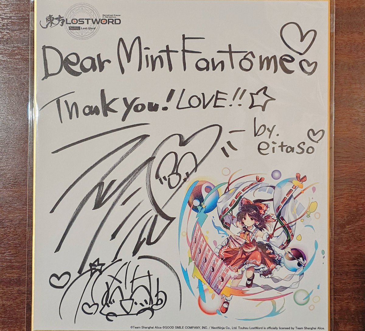 I visited the Touhou LostWord office today!✨
They gave me a little tour and I sat on the couch where many very cool people have sat!!
They even gifted me this wonderful shikishi from Eitaso!!🥹🙏💛
SO HAPPYYY Thank you so much!!👻✨