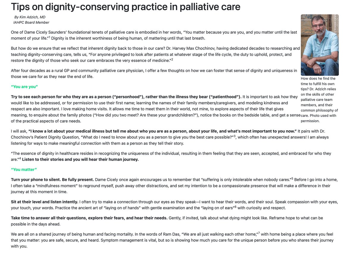 Harvey Max Chochinov (@hmchochinov) on Twitter photo Lovely article by Dr. Kim Adzich on preserving dignity, published by <a href="/IAHPC/">IAHPC</a> <a href="/VirtualHospice/">Canadian Virtual Hospice</a> <a href="/CanadianHPCAssn/">CHPCA</a> <a href="/AAHPM/">AAHPM</a> <a href="/CSI_KCL/">Cicely Saunders Institute at King's</a> <a href="/EAPCvzw/">EAPC VZW</a> <a href="/CCMB_Research/">CancerCare Manitoba Research</a> <a href="/MSKCancerCenter/">Memorial Sloan Kettering Cancer Center</a> <a href="/CAPO_ACOP/">CAPO</a> <a href="/IPOSPsychoOncol/">IPOS</a> <a href="/CAPCpalliative/">CAPC</a> <a href="/AAHPM/">AAHPM</a> <a href="/CdnMedHallFame/">Canadian Medical Hall Fame</a> <a href="/UM_RadyFHS/">U of M Rady Faculty</a> #Dignity iahpc.org/what-we-do/inf⦠Lovely article by Dr. Kim Adzich on preserving dignity, published by <a href="/IAHPC/">IAHPC</a> <a href="/VirtualHospice/">Canadian Virtual Hospice</a> <a href="/CanadianHPCAssn/">CHPCA</a> <a href="/AAHPM/">AAHPM</a> <a href="/CSI_KCL/">Cicely Saunders Institute at King's</a> <a href="/EAPCvzw/">EAPC VZW</a> <a href="/CCMB_Research/">CancerCare Manitoba Research</a> <a href="/MSKCancerCenter/">Memorial Sloan Kettering Cancer Center</a> <a href="/CAPO_ACOP/">CAPO</a> <a href="/IPOSPsychoOncol/">IPOS</a> <a href="/CAPCpalliative/">CAPC</a> <a href="/AAHPM/">AAHPM</a> <a href="/CdnMedHallFame/">Canadian Medical Hall Fame</a> <a href="/UM_RadyFHS/">U of M Rady Faculty</a> #Dignity iahpc.org/what-we-do/infā¦