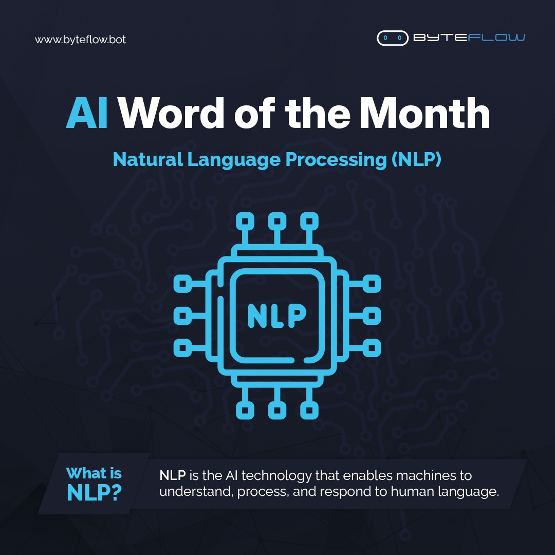 ByteFlowBot's tweet image. 💡 AI Word of the Month: Natural Language Processing (NLP)

🌐 Explore more about how NLP powers smarter workflows at byteflow.bot

#AIWordOfTheMonth #NaturalLanguageProcessing #ByteFlow #Automation #DigitalTransformation