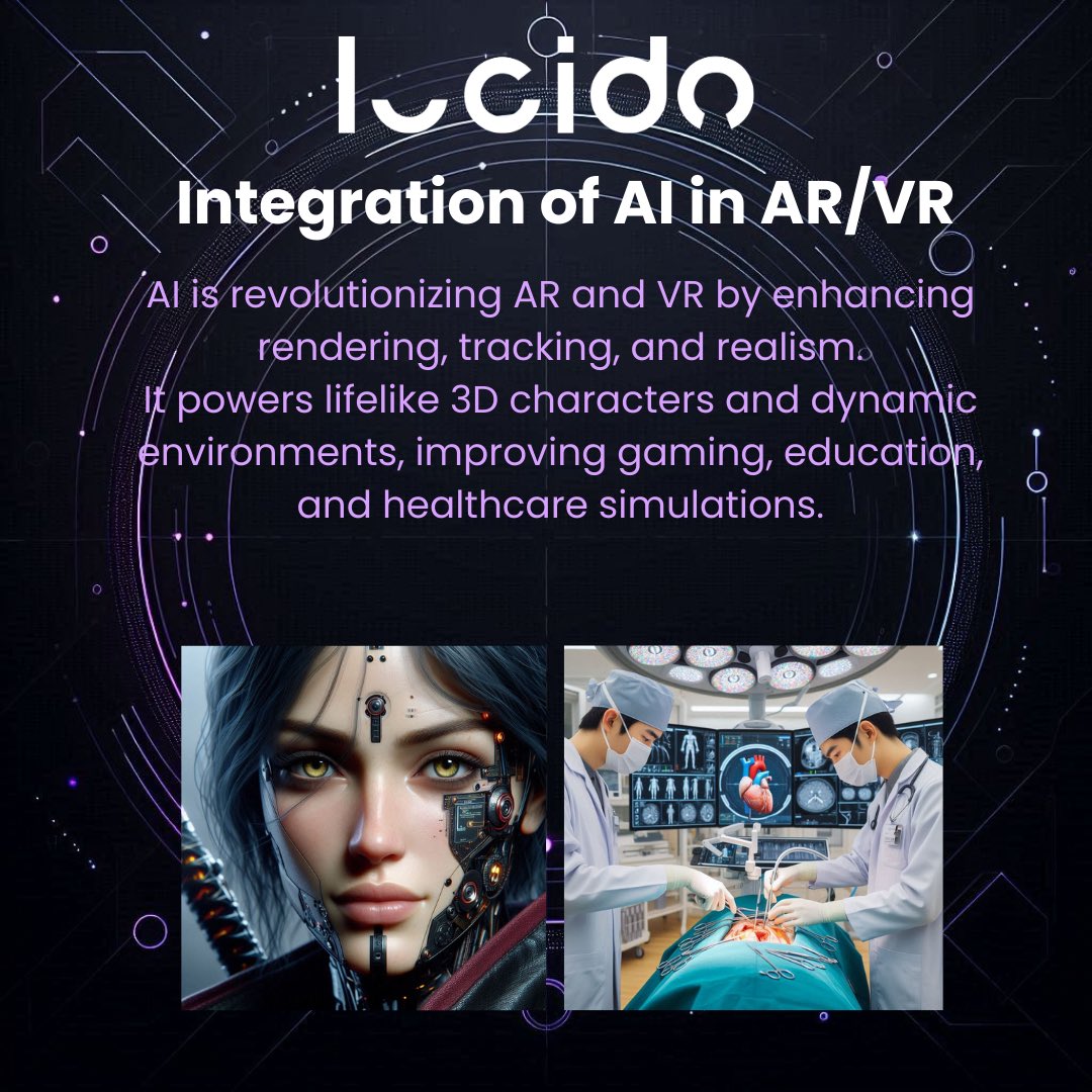 Lucido_life's tweet photo. Here are Lucido’s top predictions for the future of AR and VR technology in 2025. These insights highlight the transformative trends and innovations we expect to shape the industry in the coming year. Take a look!

Part 1

#lucido #lucidoinc #ar #vr #future #purplepeople https://t.co/F7jJTXhPEt
