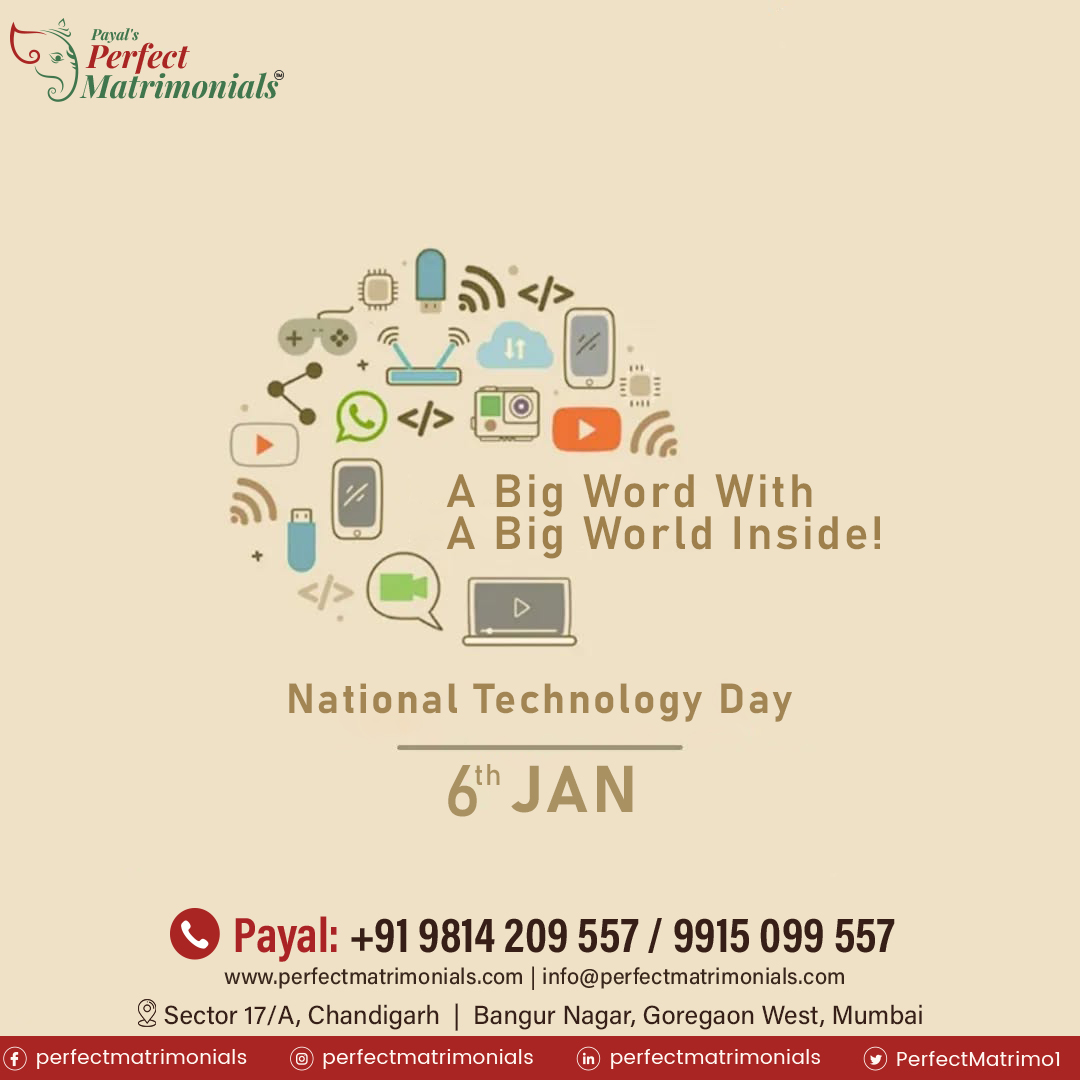 PerfectMatrimo1's tweet image. On this #NationalTechnologyDay, let&apos;s celebrate the power of innovation and the role of technology in shaping our lives. 💡❤️

#PerfectMatrimonials #TechForLove #InnovationInDating #LoveInTheDigitalAge #NationalTechnologyDay2025