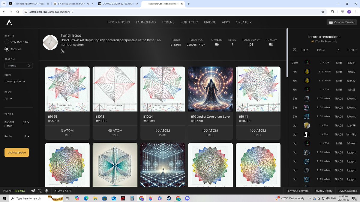 NathanC41378633's tweet image. #TenthBase #B10 #BaseZero

Day Zero M+1!

Those listed Tenth base inscription looking pretty cheap atm.. wonder how long they stay available for... 

lol 

As Atom goes up in price that 5 atom and 45 atom listing are like genuine penny stock right now lol

,,, even that 500 Atom…