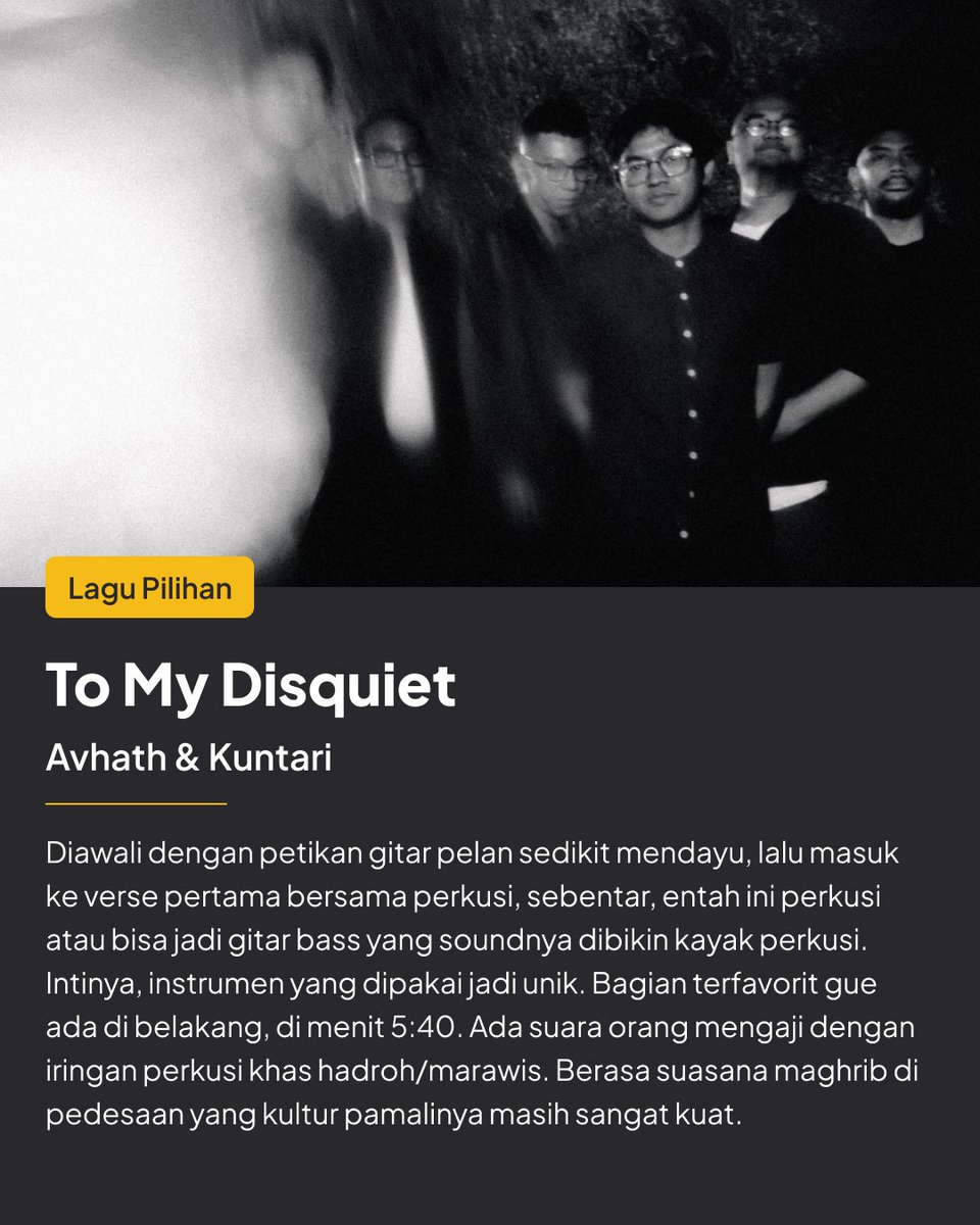 Bagaimana hasil kolaborasi mereka? Apa jadinya ketika Black Metal (Avhath), Experimental (Kuntari) dan Pop (Lafa Pratomo) dijadikan satu?