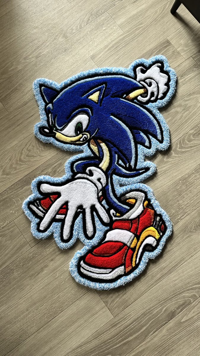 TuftedTavern's tweet photo. @MisterCrits Does recreating art in a textile form count? I made some rugs of the SA2 box art 😁 https://t.co/TZiKCfYntS