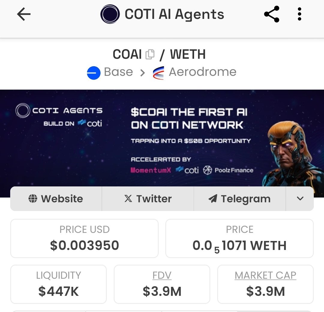 OnlinePesaYT's tweet photo. @COTIagents | $COAI Backed by @COTInetwork

AI Agent platform is in final testing and almost ready to launch

 First AI on coti | low cap 3.8M

https://t.co/fXOA37Up61

@Poolz__  @COTInetwork @Turbos_finance