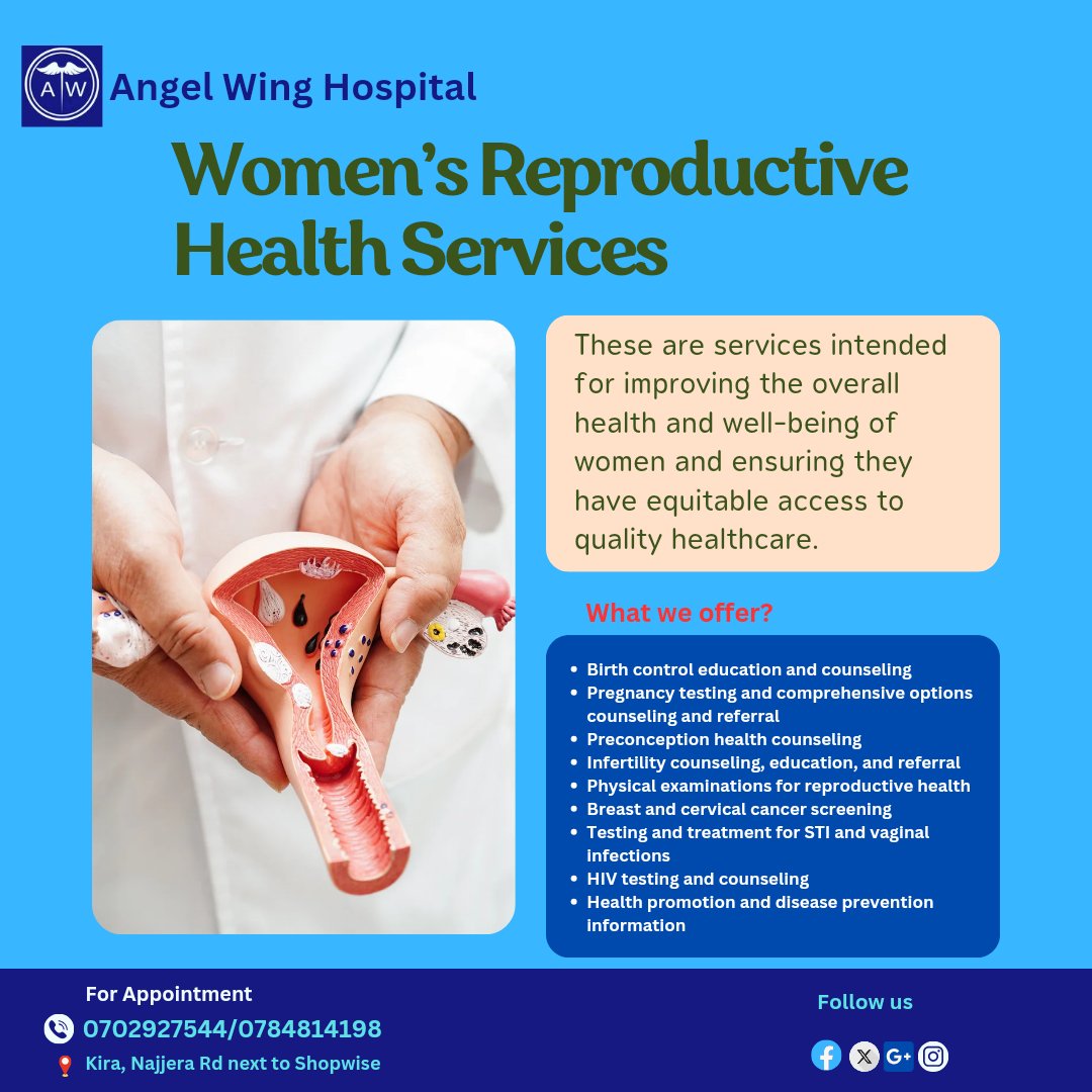 AngelwingHosp's tweet photo. To all women: Prioritize your health! 🌸 Visit Angel Wing Hospital for comprehensive reproductive health services. We're here to support you with care and professionalism every step of the way. Your health, our priority!
#ReproductiveHealth #WomenCare #AngelWingHospital #jayvik https://t.co/ZxTUH535gH
