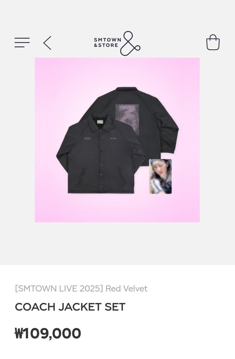 THE SEULGI PHOTOCARD FOR THE SMTOWN LIVE COACH JACKET SET???