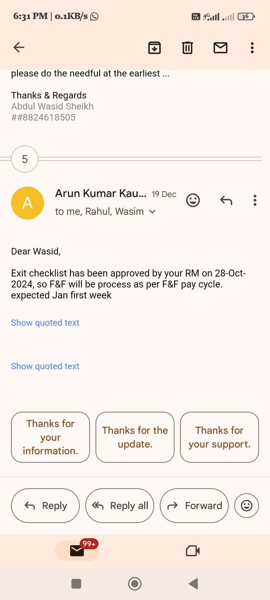 awasid12's tweet photo. @TeamLease 
Even after leaving the job two months ago, I still have not received my full and  final salary which was supposed to be paid on 15th December. Despite repeatedly informing your personnel about this through email, I am not getting any satisfactory reply from them. https://t.co/x3M77iJQxj