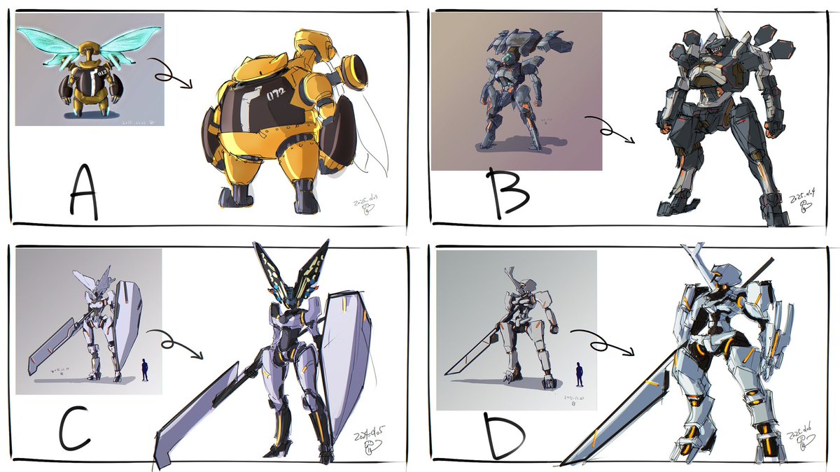 年明けから始めた
10年前描いたロボリメイクシリーズ
折角だからこの4つの中から一つを
ちょっとずつ詰めてオリロボ完成させようにしたいと思いまして!
お時間ある方選んで頂けると嬉しいです
※選択はこのポストにぶら下げます
#moino 