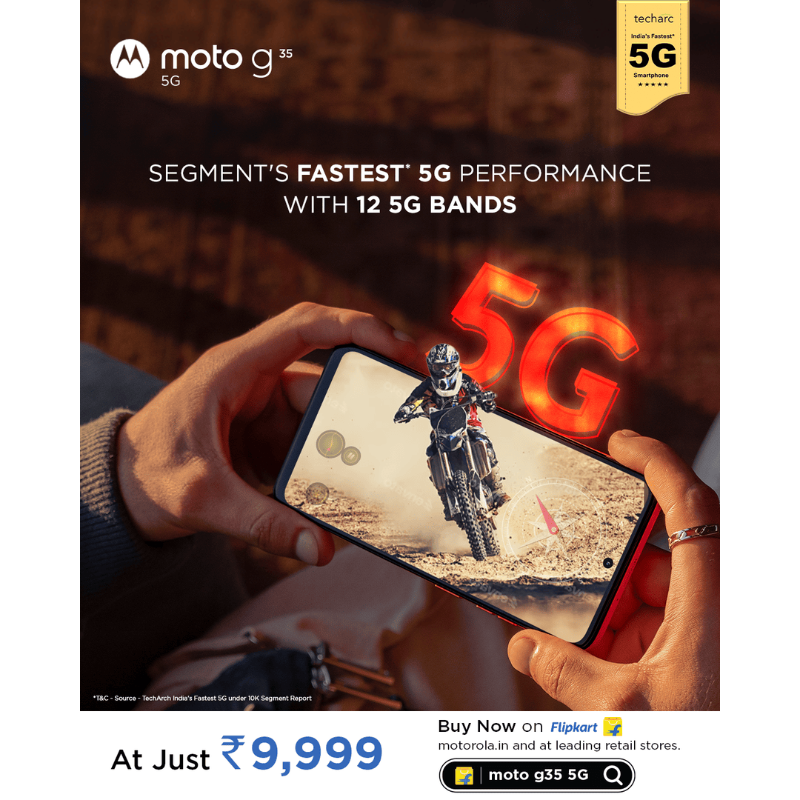 motorolaindia's tweet photo. The fun never has to stop because with the fastest 5G, outstanding FHD+ clarity and powerful performances, the all new #MotoG35 5G is now ready to create an unbelievable experiences!
Buy now at ₹9,999 @Flipkart, https://t.co/azcEfy1Wlo & leading stores.
#ExtraaHai