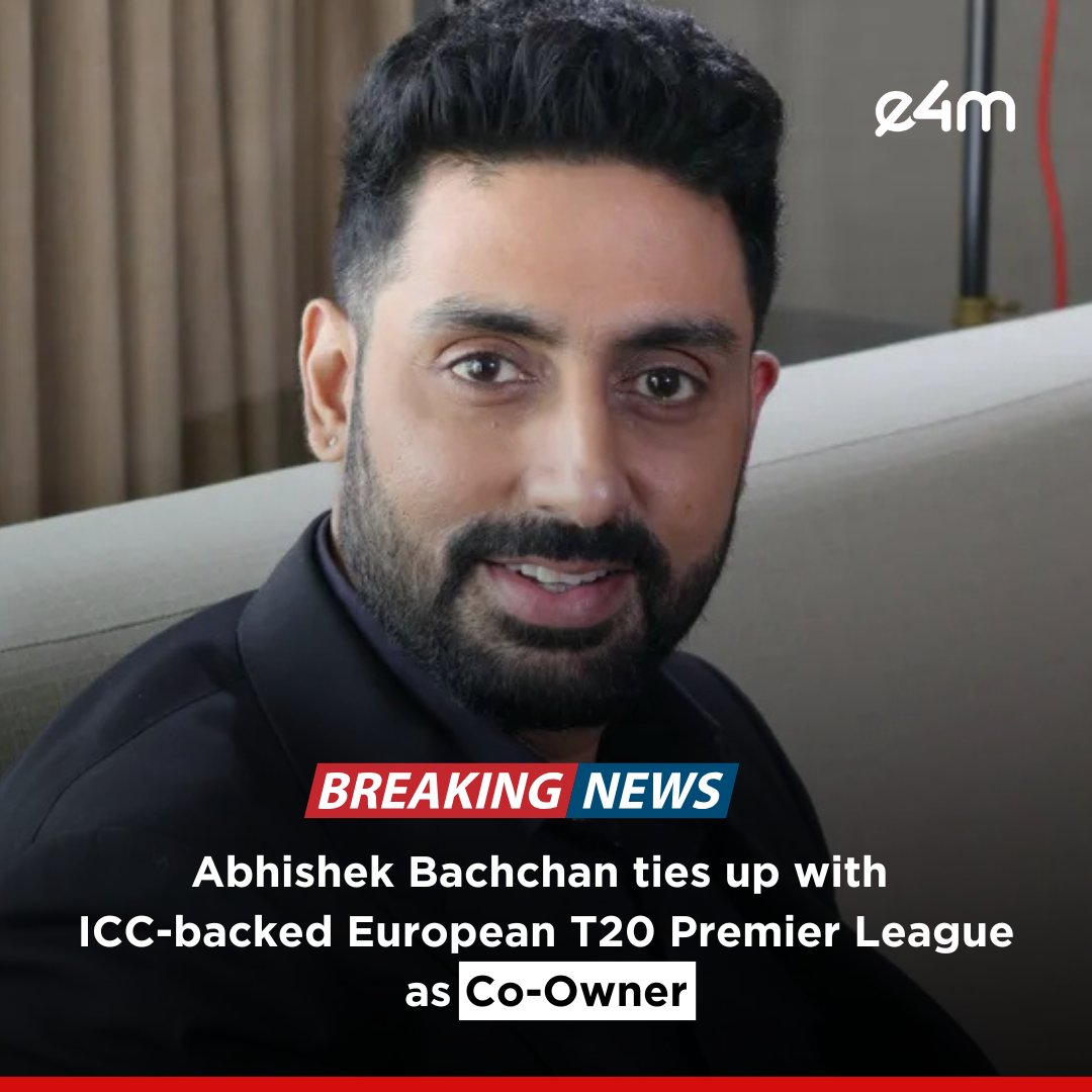 e4mtweets's tweet image. #BreakingNews: Abhishek Bachchan ties up with ICC-backed European T20 Premier League as Co-Owner.

The ETPL is set to get underway from July 15 – August 3, 2025.

#AbhishekBachchan #ETPL #T20Cricket #CoOwner #EuropeanT20 #CricketNews #SportsBusiness