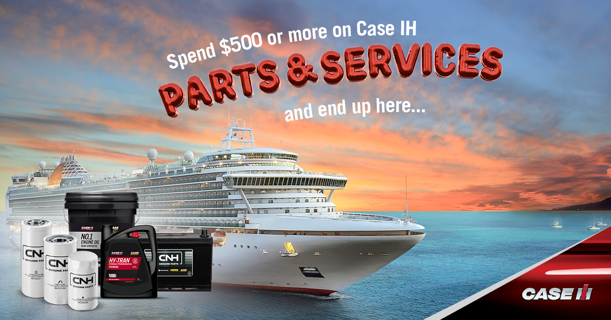 You could be setting off on your dream holiday just by upgrading to the latest in precision farming tech!
Spend $500 or more on Case IH Parts and Services for your chance to WIN!
Pinnaroo. Loxton.
Terms and conditions apply