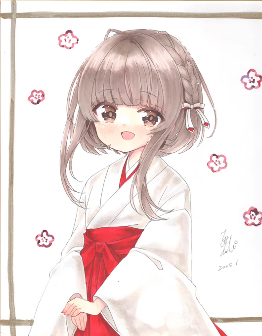 巫女鵜来ウチハク使用 #1日1絵ちま 