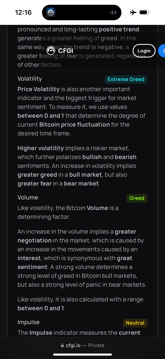 Ok this Crypto Fear &amp; Greed index using AI is pretty sick for those who like to geek out and use data when trading!  

Handy for me for basic sediment in the market as I’m not looking at charts all day! 

Its very much a mix between chainlink and trading view 👀

<a href="/CFGI_io/">CFGI.io</a>