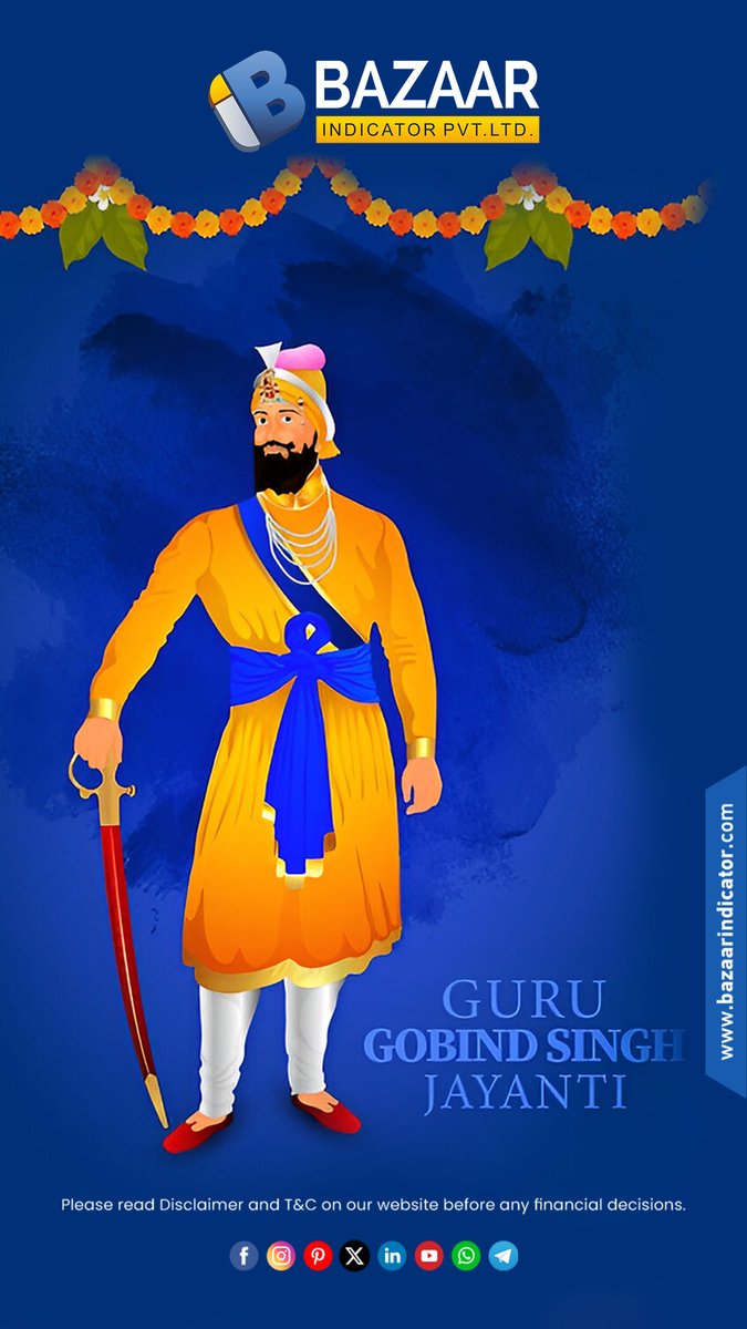 biindicator's tweet image. Happy Gobind Singh Jayanti 🙏✨

Celebrate the teachings of courage, sacrifice, and unity on this sacred day. 🌼💛

#gobindsinghjayanti #bazaarindicator #courage #unity #sacrifice #blessing