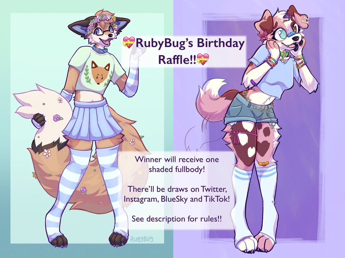 rubyybug's tweet image. To celebrate my birthday and returning to full time art I’m doing a huge raffle!! 🎉 

To win here, follow me, repost and reply with your character!! 🩷