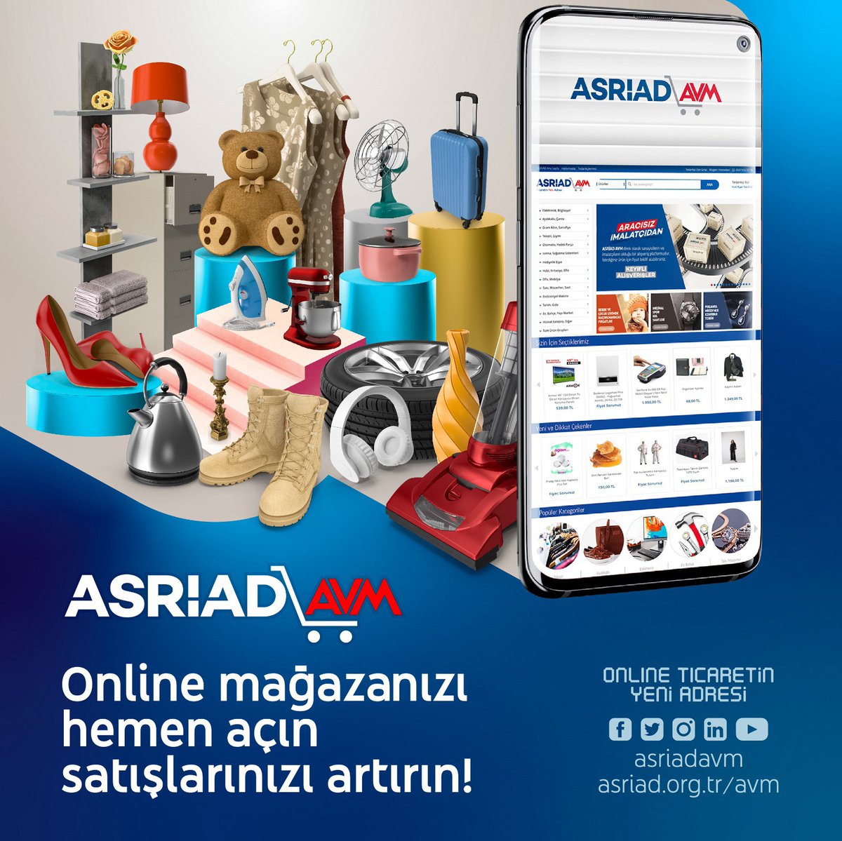 Online mağazanızı hemen açın satışlarınızı artırın!
asriad.org.tr/avm

___
#çokludil #tedari̇kçi̇ #onlineihracat #b2bmarketing #komisyonsuz #asriadavm