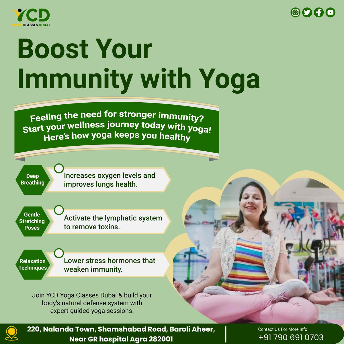YcdYoga58523's tweet photo. "Breathe in peace, exhale wellness. 🌿💪
Elevate your immunity and find harmony between your body and mind through yoga. Let the transformation begin! 💖✨
#YogaForImmunity #WellnessJourney #HealthyYou #InnerPeace #YogaEveryDay #MindBodySoul #SelfCareTips #holistichealth https://t.co/q1I7TyIOrI