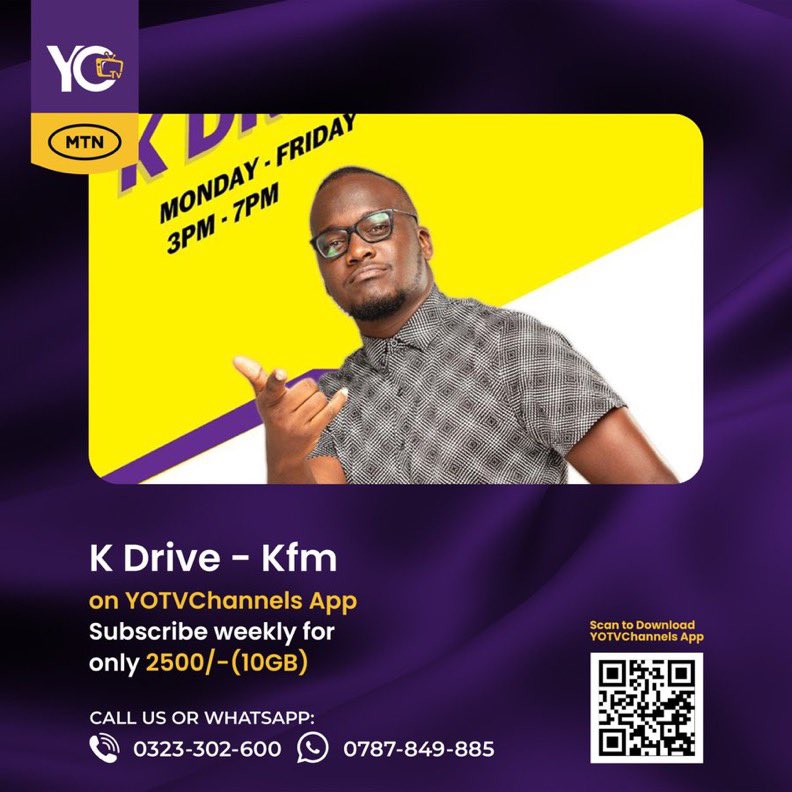 baalejfofficial's tweet photo. You’re a @933kfm fanatic vit can’t access radio where you are?
Say no more🙌🏾

Stream your favorite shows like the K-Drive on the @YOTVChannelsUG app today 
Get your weekly 10GB at 2500/= ku @mtnug and let’s 🚀 

#YOTVSabula
#YOTV-4 https://t.co/b25KsRq1cj