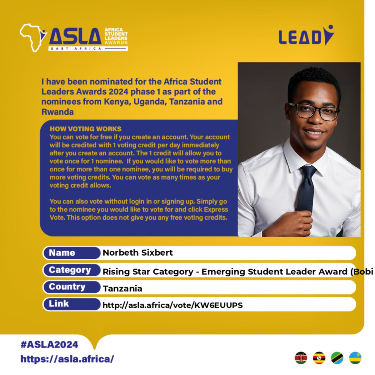 NorbethSixbert's tweet image. Honored to be nominated for the ASLA-EA Awards in 3 categories, including Ethical Leader of the Year! 🏆 Please support me by casting your vote via the link in my bio. Together, we can make this happen! 🙏✨ #ASLAEA2024 #VoteNow