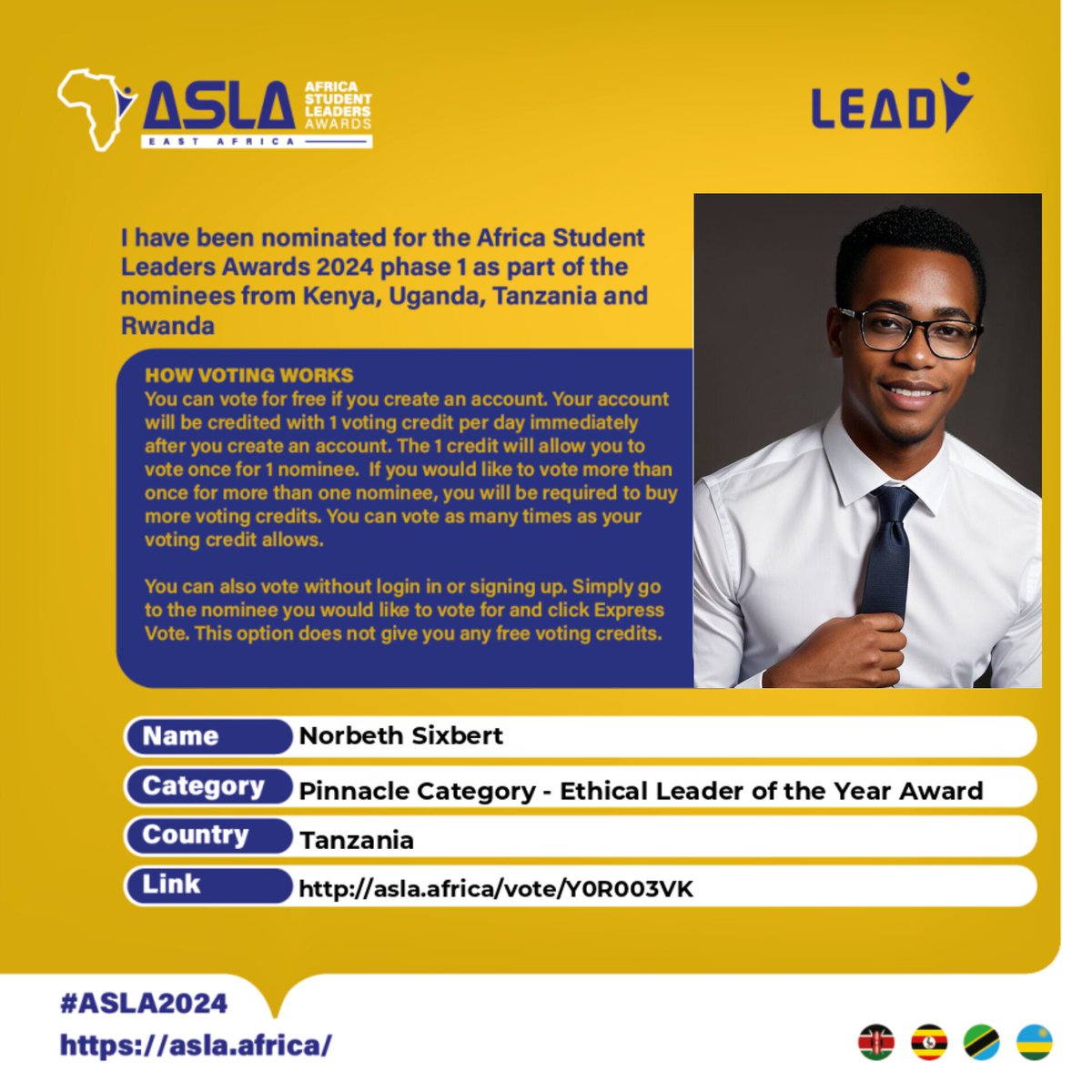 NorbethSixbert's tweet image. Honored to be nominated for the ASLA-EA Awards in 3 categories, including Ethical Leader of the Year! 🏆 Please support me by casting your vote via the link in my bio. Together, we can make this happen! 🙏✨ #ASLAEA2024 #VoteNow
