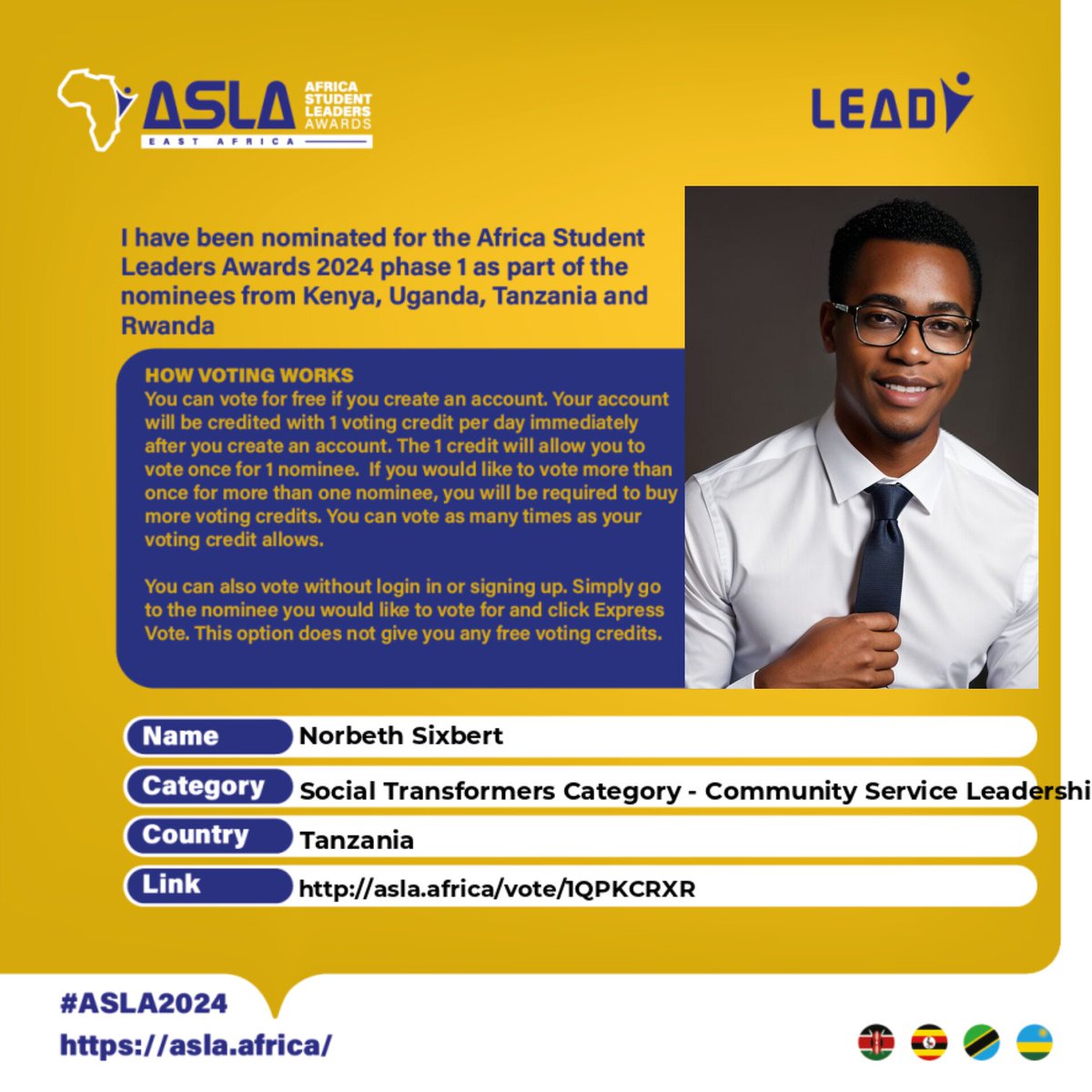 NorbethSixbert's tweet image. Honored to be nominated for the ASLA-EA Awards in 3 categories, including Ethical Leader of the Year! 🏆 Please support me by casting your vote via the link in my bio. Together, we can make this happen! 🙏✨ #ASLAEA2024 #VoteNow
