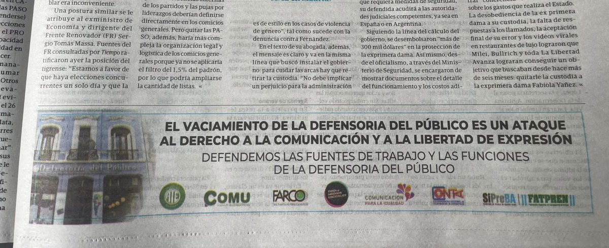 El vaciamiento de la Defensoría del Público es un ataque a la libertad de expresión