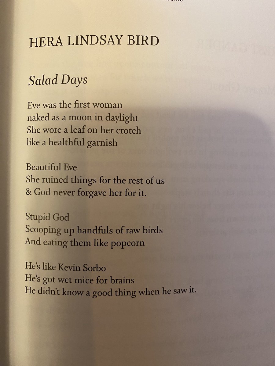 ‘Stupid God’

- Hera Lindsay Bird, from the latest Poetry Review <a href="/PoetrySociety/">The Poetry Society</a>