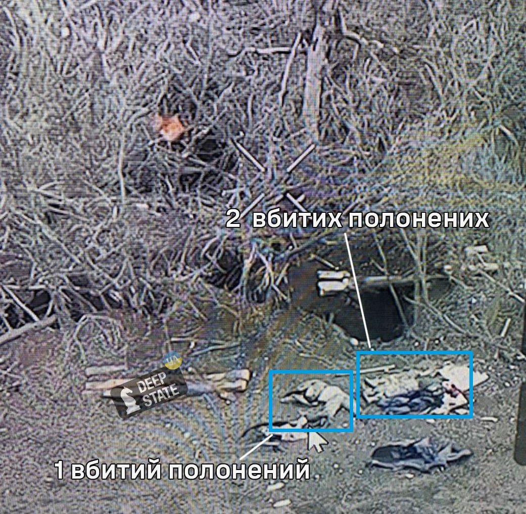 Deepstate_UA's tweet image. 🤬Кацапські виродки вчергове порушили правила та звичаї ведення війни — розстріляно 3 українських військовополонених біля Нескучного
🔄3 січня противник проводив штурм на позиції 141 ОПБр східніше точки 160.9. Бійці здалися в полон, їм зав'язали руки вивели перед позицією і…