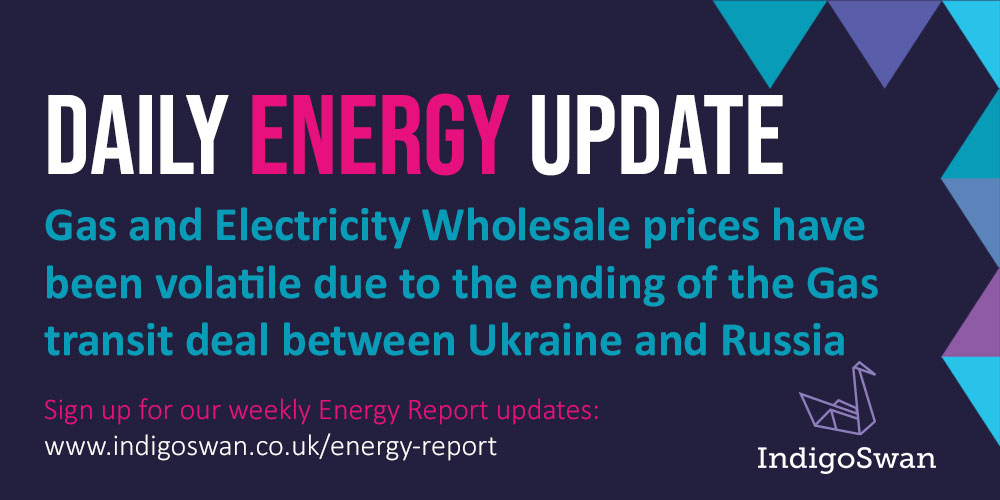 First Daily Energy Update for 2025 - 06/01/2025

Get a full market update on our blog or sign up to our weekly emails for more information on the wholesale markets.      

indigoswan.co.uk/energy-report/

#EnergyMarket #Energy #Sustainability #WeeklyEnergyUpdate #Gas #Electricity