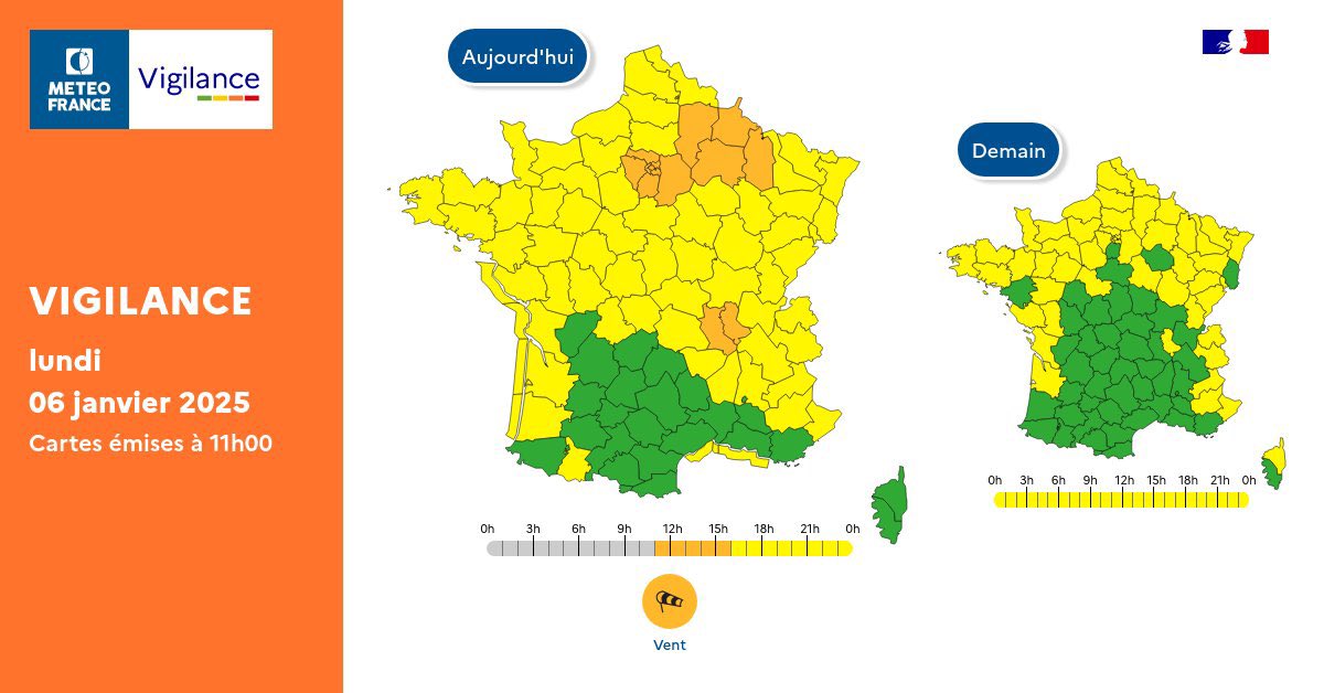 rcfcoeurdechamp's tweet photo. ⚠️💨 #AlerteMeteo : Le département de la #Marne est en vigilance 🟧 par @meteofrance pour #vent violent, vigilance 🟨 pour l’#Aube et la #HauteMarne. La dépression « Floriane » s’accompagne de rafales de vent comprises entre 80 et 90 km/h et très localement 110 km/h. Prudence ! https://t.co/LaQ5KXeKUh