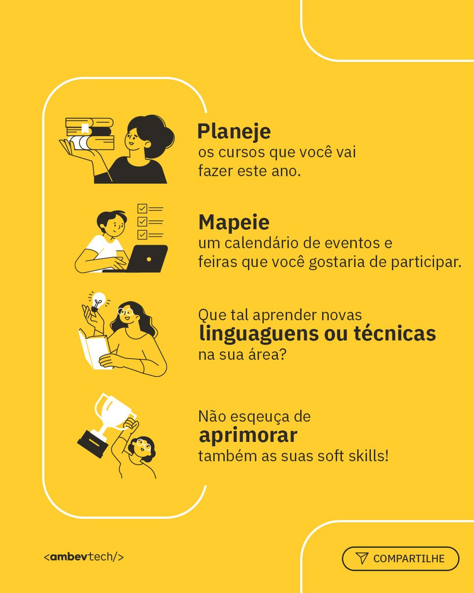 ambevtech's tweet image. Quer evoluir na carreira tech? Vem conferir algumas dicas que separamos por aqui :)

#Tech #AmbevTech #TechAndCheers #2025