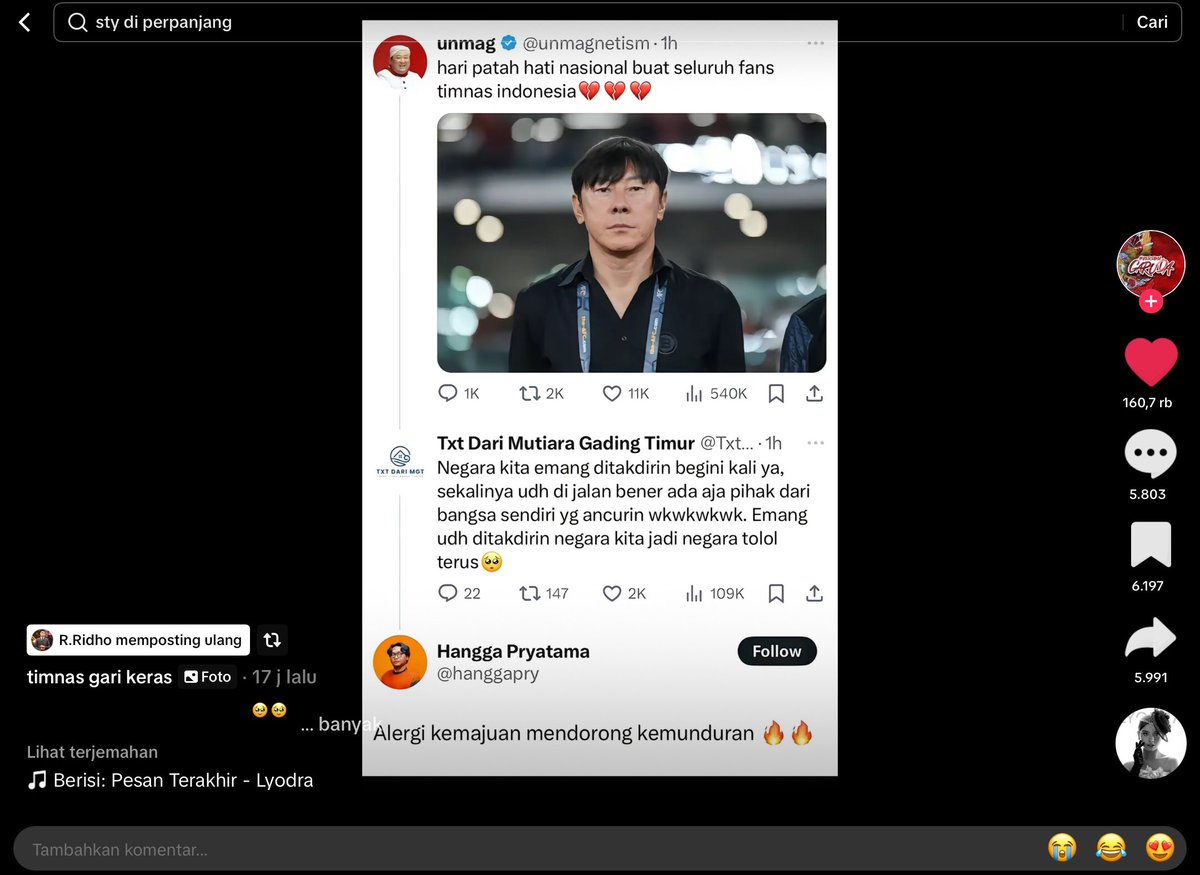billowtaLk's tweet photo. ET: “butuh pimpinan (pelatih) yg bisa sepaham dgn pemainnya”

postingan ulang rizky ridho: https://t.co/r8a83bfS0i