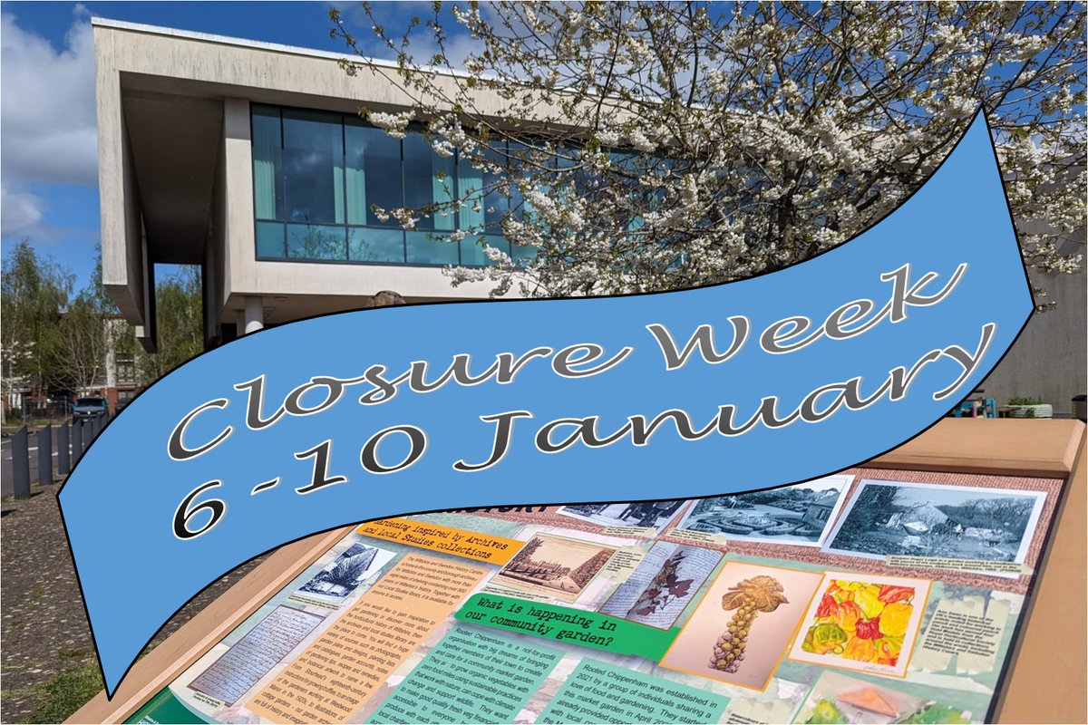 A reminder that we are closed this week &amp; we re-open to the public on Tuesday, 14 January. The Archives &amp; Local Studies team looks forward to welcoming new and returning customers &amp; volunteers.