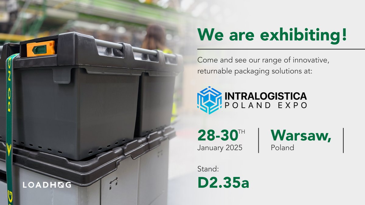 We're starting 2025 with our first trade show in Poland!

We will be exhibiting at Intralogstica in Warsaw on the 28th - 30th January, stand D2.35a.

Get you're tickets here: ow.ly/wiRn50UAcF3