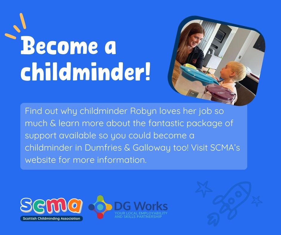 D&G Local Employability & Skills Partnership (@dgemployability) on Twitter photo Could childminding be the right career for you?
It was for Robyn, a childminder who runs her own business in Dumfries!
📖 Read Robyn's <a href="/ScotChildmind/">Scottish Childminding Association (SCMA)</a> story here: l.facebook.com/l.php?u=https%… Could childminding be the right career for you?
It was for Robyn, a childminder who runs her own business in Dumfries!
📖 Read Robyn's <a href="/ScotChildmind/">Scottish Childminding Association (SCMA)</a> story here: l.facebook.com/l.php?u=https%…