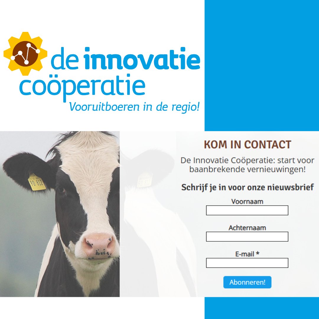 ✔ 𝗡𝗜𝗘𝗨𝗪𝗦𝗕𝗥𝗜𝗘𝗙
▶ Wilt u via De Innovatie Coöperatie op de hoogte blijven van deze innovaties en ontwikkelingen? Schrijf u dan in voor onze nieuwsbrief
𝘈𝘢𝘯𝘮𝘦𝘭𝘥𝘦𝘯 𝘬𝘢𝘯 𝘰𝘱 𝘰𝘯𝘻𝘦 𝘩𝘰𝘮𝘦𝘱𝘢𝘨𝘦 (𝘰𝘯𝘥𝘦𝘳𝘢𝘢𝘯): deinnovatiecooperatie.nl