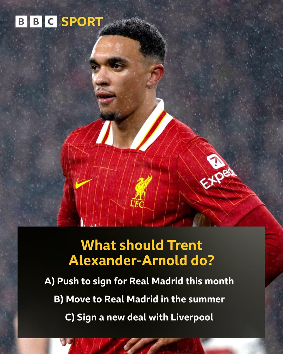 BBCMOTD's tweet photo. Which option would you choose for Trent Alexander-Arnold? ⬇️ https://t.co/kpElofKPk2