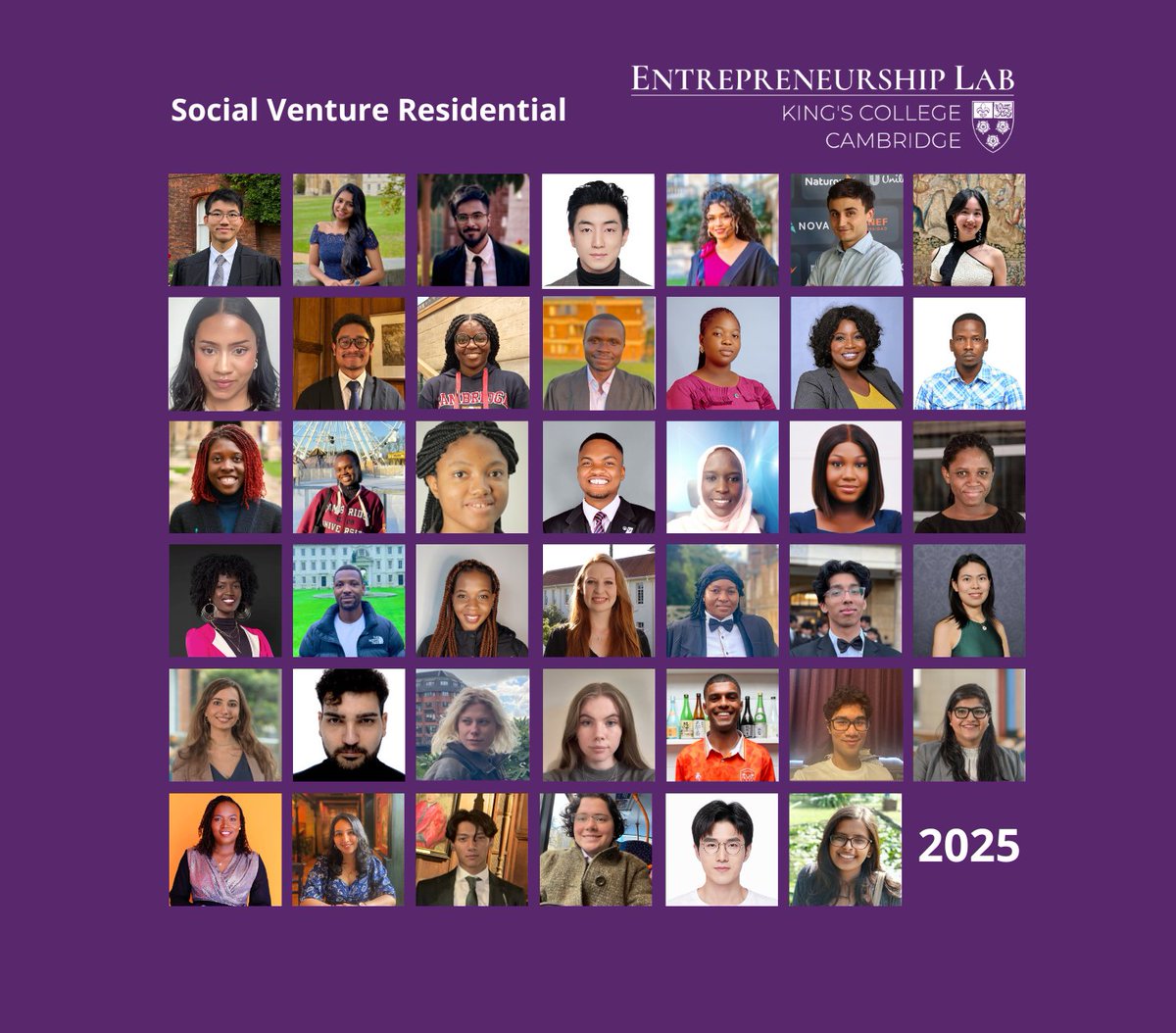 Kamiar Mohaddes (@kamiarmohaddes) on Twitter photo Delighted to introduce the second cohort of our <a href="/KingsELab/">King’s Entrepreneurship Lab</a> #Social #Venture Residential: 41 brilliant students, from a wide range of subjects, and from 15 Colleges!
More here: kings.cam.ac.uk/news/2025/e-la… Delighted to introduce the second cohort of our <a href="/KingsELab/">King’s Entrepreneurship Lab</a> #Social #Venture Residential: 41 brilliant students, from a wide range of subjects, and from 15 Colleges!
More here: kings.cam.ac.uk/news/2025/e-la…