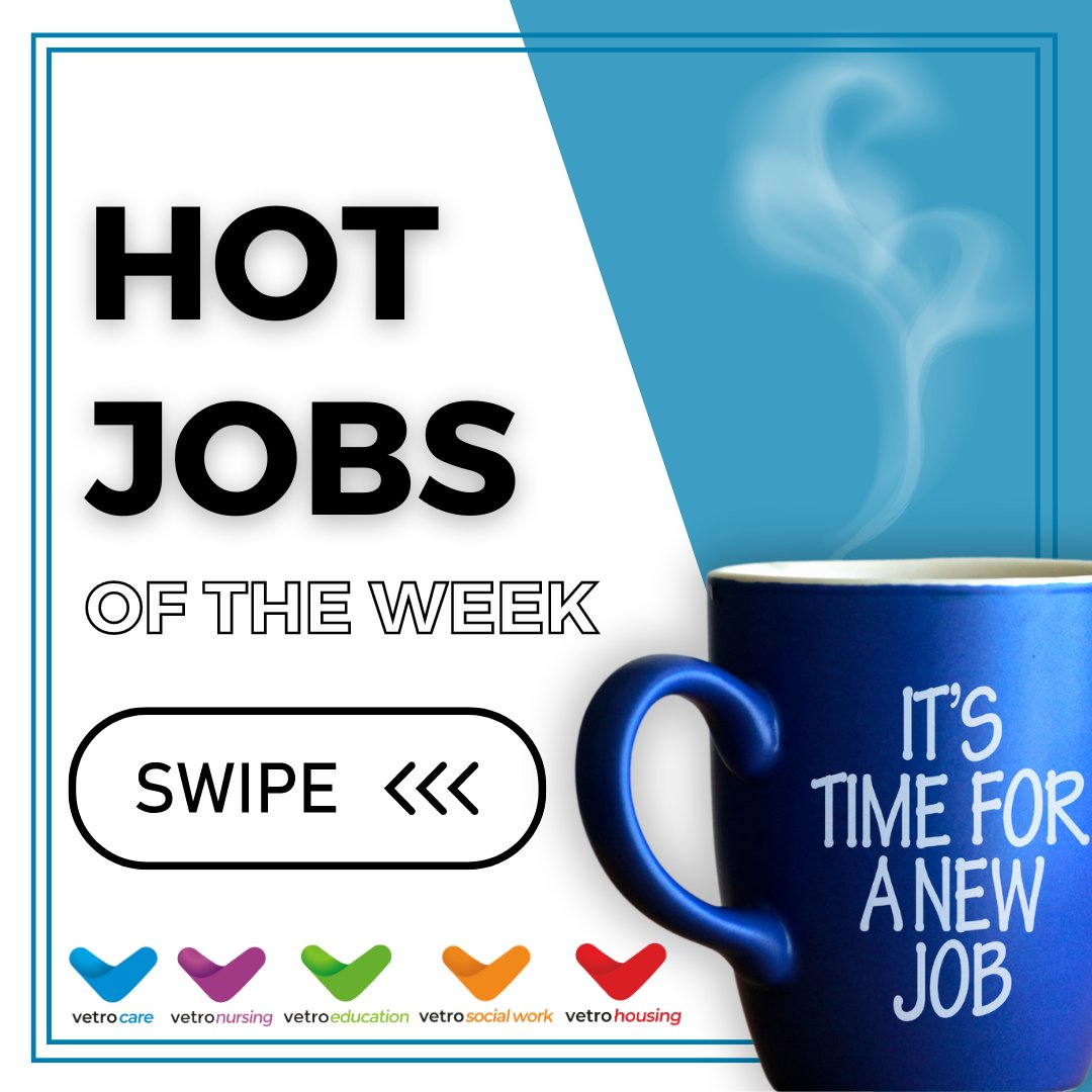 VetroRecruit's tweet photo. New Year, New Opportunities! ✨ 

Take a look at our latest Hot Jobs of the Week!  😊
https://t.co/H3dNyINttx
#SocialWork #SocialCare #EducationJobs #TeachingJobs #VetroRecruitment https://t.co/iwPd4lrCNf