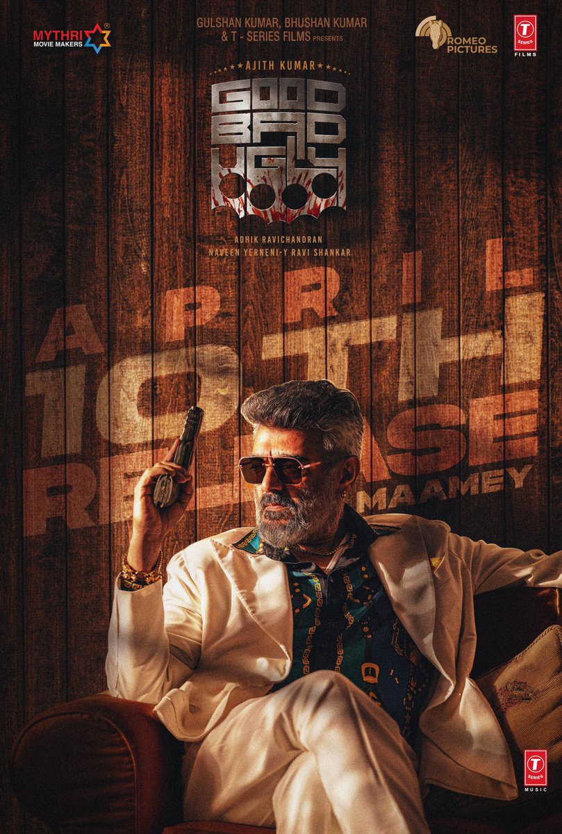 #GoodBadUgly 

Classy look 🔥
Congratulations <a href="/Adhikravi/">Adhik Ravichandran</a> brother 🤗

#AjithKumar