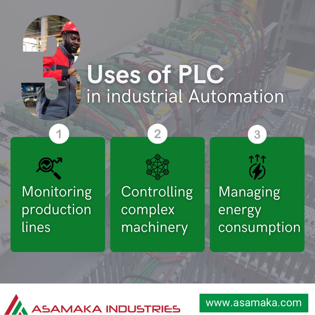 asamaka_nigeria's tweet photo. PLCs are the backbone of industrial automation! 🚀
✅ Monitor production lines
✅ Control complex machinery
✅ Manage energy consumption
Optimize your processes today! Visit https://t.co/kzosLipqKI to learn more
#AutomationSolutions #IndustrialAutomation #PLCTechnology https://t.co/Z9pTB39Zja
