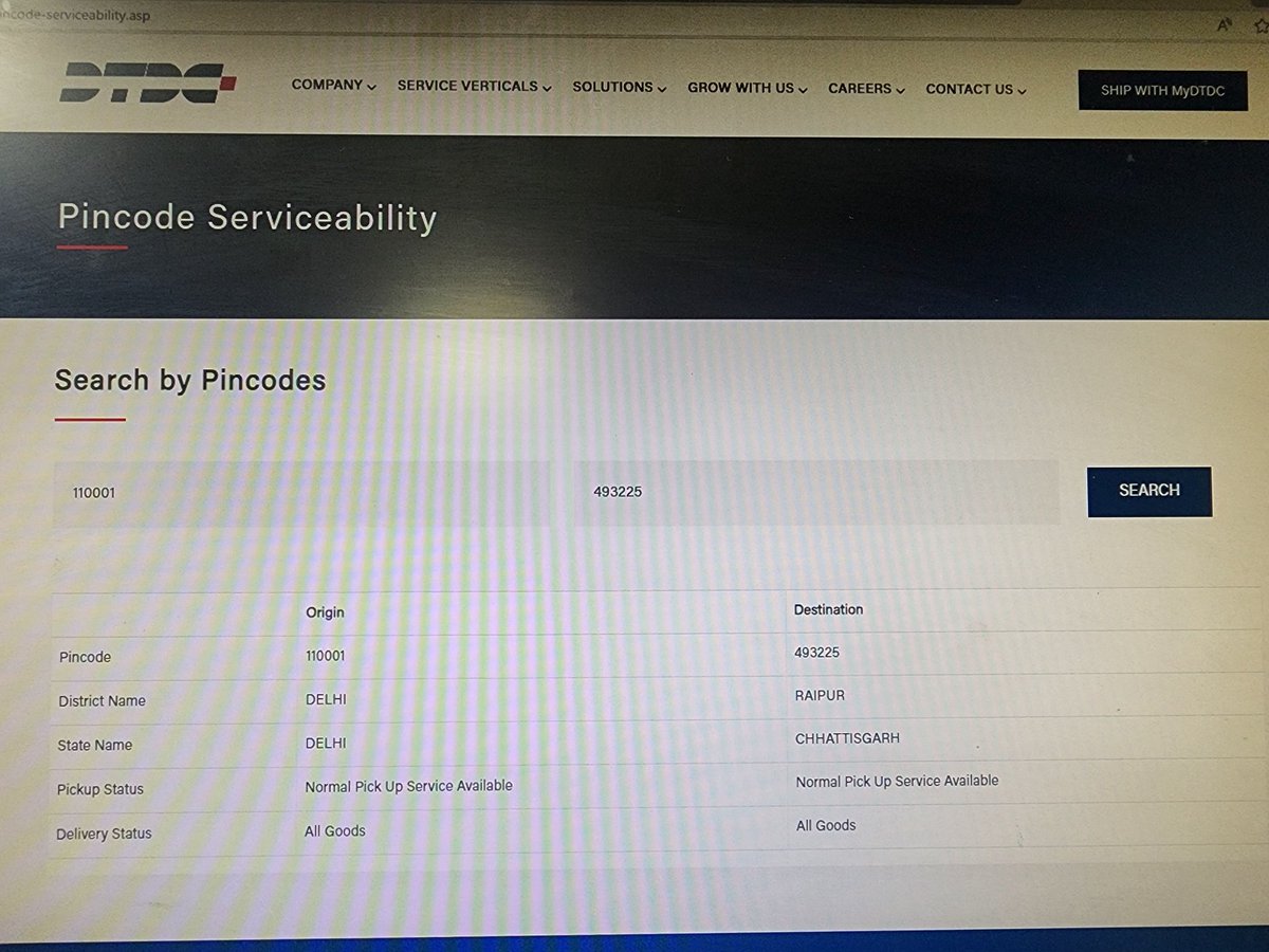 SidhesA's tweet photo. @DTDCIndia you have such pathetic service in the region of Raipur.
My parcel is stuck at Raipur and they say the address is wrong. Whereas their site days its within serviceable area.
I have frustrated by calling numerous times and writing mails after mails resulting no solution. https://t.co/OWYssuG5i9