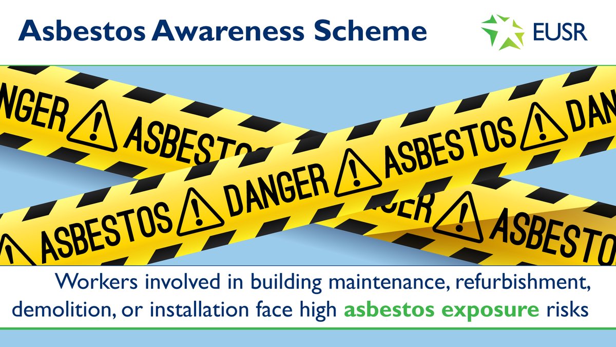 Our Asbestos Awareness scheme provides essential training for anyone who may be exposed to asbestos in their work, covering: 

✅ Health impacts of asbestos exposure
✅ Identifying asbestos-containing materials
✅ Safe working practices &amp; control measures

eusr.co.uk/scheme/asbesto…