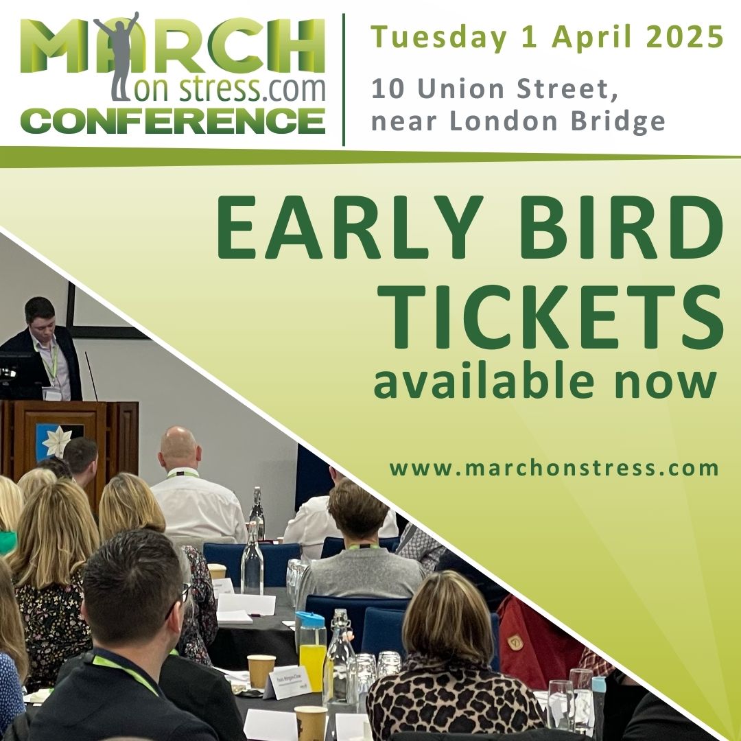 It’s the last week of early bird bookings for the next March on Stress conference! We have some fantastic speakers and topics for the day, read more and book your place here: bit.ly/3DJTA4D